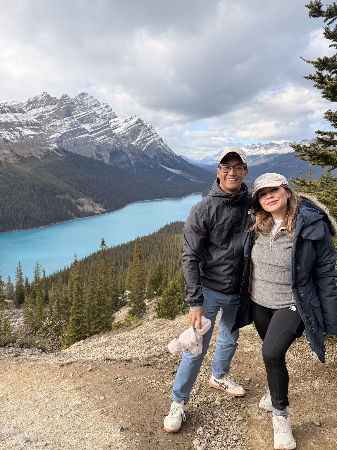 Michael and Edlyn together beside a mountain lake